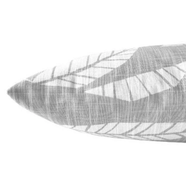 Kissenhülle SAMOS hellgrau grau Blätter Leinenstruktur 40 x 40 cm