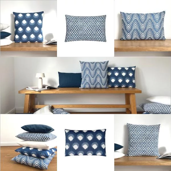 Kissenbezüge für Dekokissen Sofa Terrasse blau maritim Landhaus