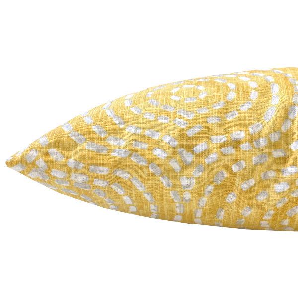 Kissen Kissenhülle Denver goldgelb gelb weiß gemustert Batikdruck Landhausstil skandinavisch